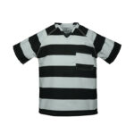Tri-Stitch Inmate Shirt – Durable, Striped Short Sleeve Raglan